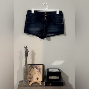 Jean Shorts, never worn, stretchy fit, Dark blue wash, size 17 (Juniors)